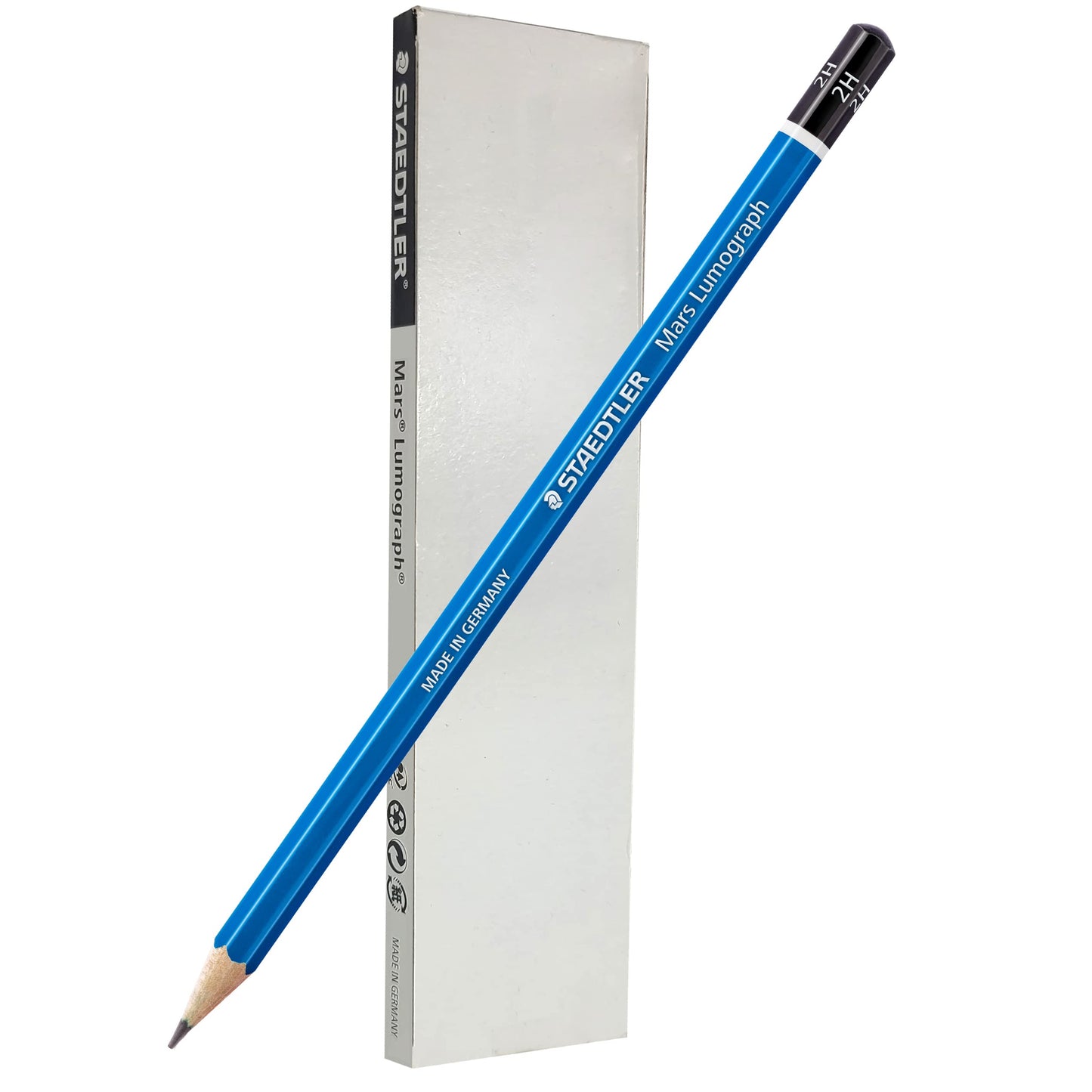 STAEDTLER Mars Lumograph 2H Graphite Art Drawing Pencil, 6 Pencils
