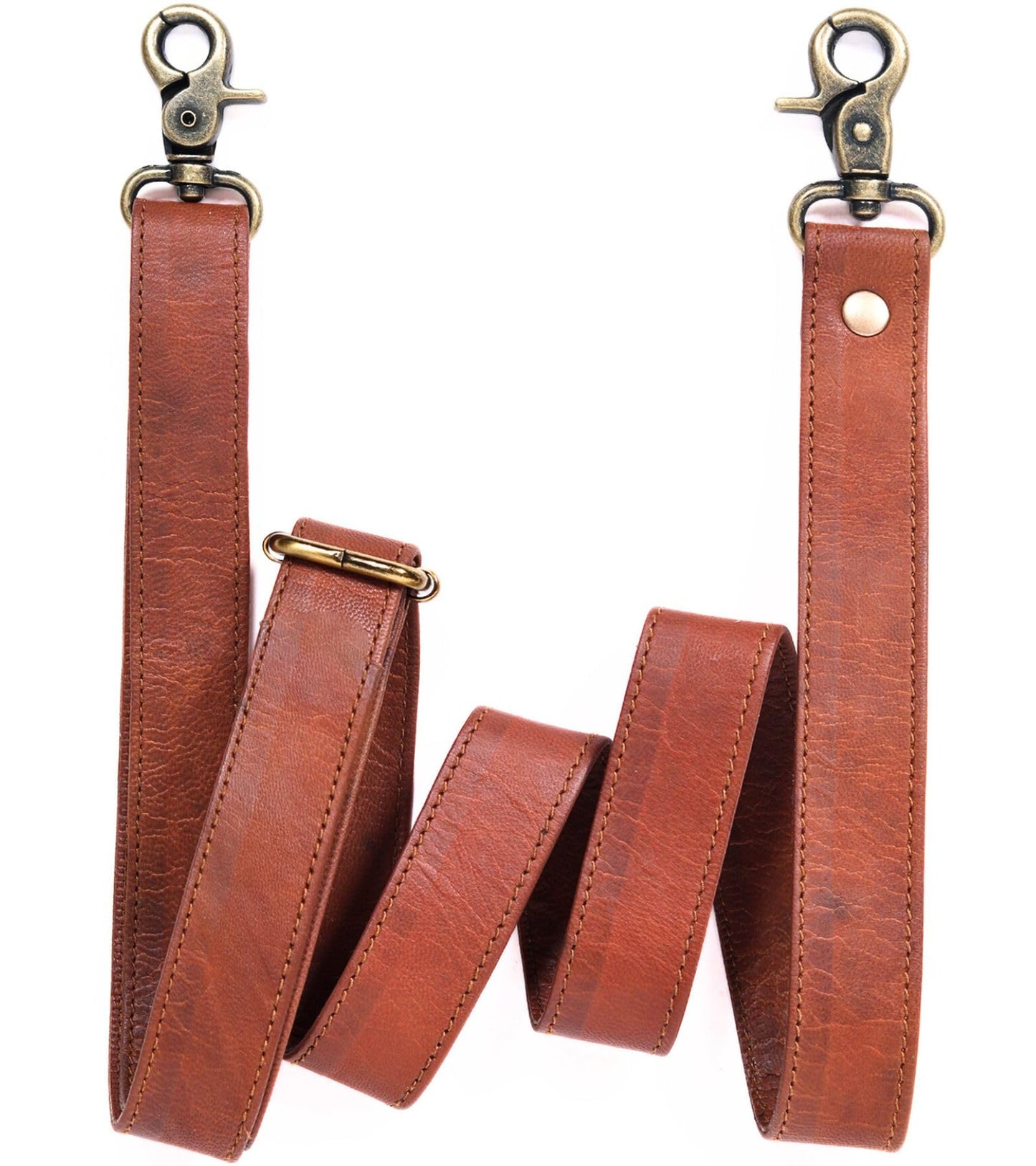 60-inch Genuine Leather Crossbody Strap Replacement for Purse, Handbag & Messenger Bag 1” Wide Adjustable Shoulder Strap (Tan)
