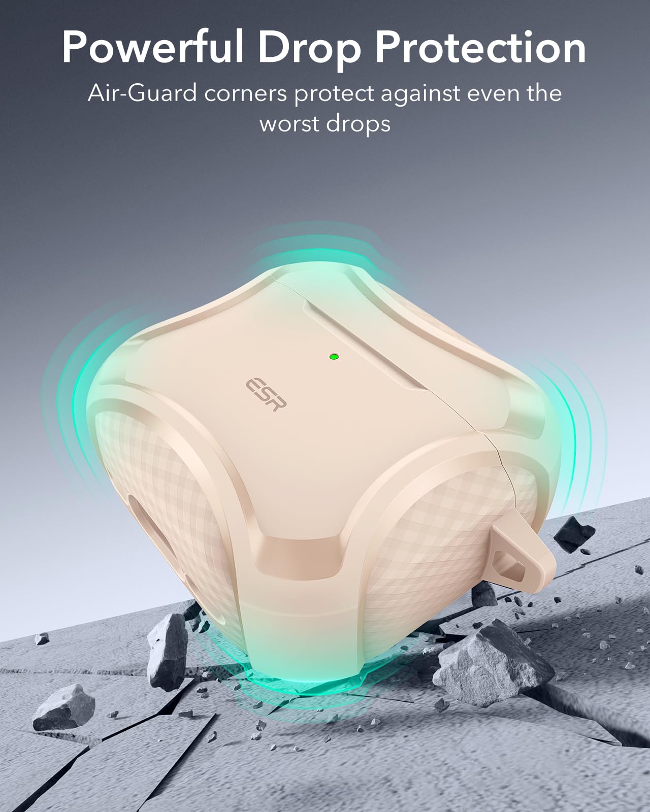 ESR for AirPods 4 Case, Compatible with AirPods 4th Generation Case (2024), Compatible with MagSafe, Powerful Drop Protection, Magnetic Lid, Cyber Series, Desert Titanium