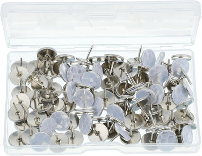Reflective Trail Markers - 100pcs Glow Bright Eyes Metal Tacks for Hunting, Hiking & Camping | Storage Box Included
