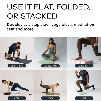 Stakt The Original Foldable Yoga Mat, Premium Foldable Exercise & Workout Mat with Non-Slip Surface, Lightweight Portable for Studio or Home Use, As Seen on Shark Tank - Tide