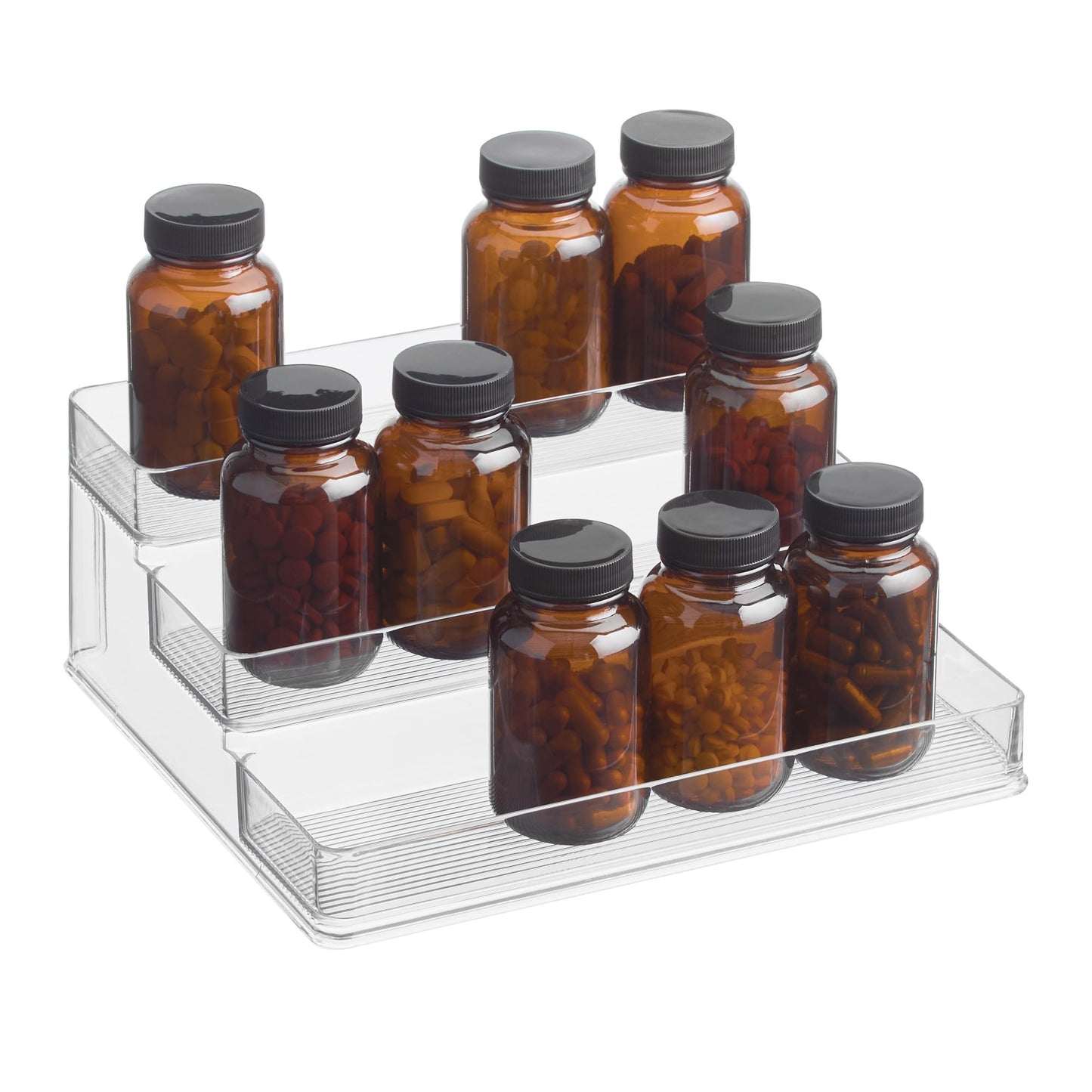 iDesign Nail Polish Organizer, Holds up to 30 Bottles, Compact 3-Tier Clear Display Stand for Countertop
