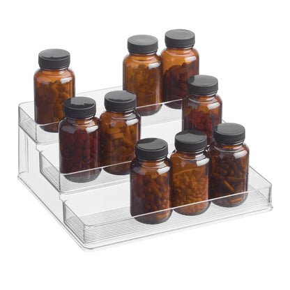 iDesign Nail Polish Organizer, Holds up to 30 Bottles, Compact 3-Tier Clear Display Stand for Countertop