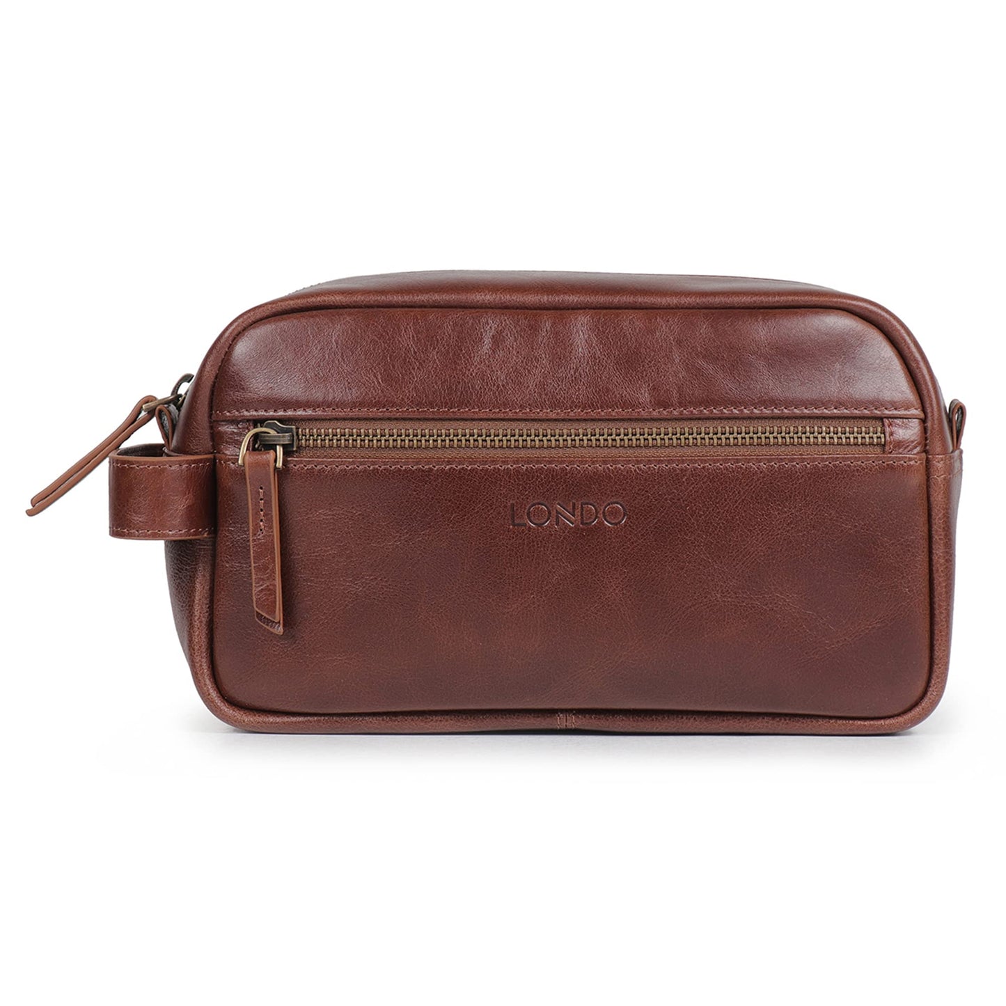 Londo Genuine Leather Travel Toiletry Bag – Makeup, Shaving Organizer, Dopp Kit for Men & Women, Durable & Stylish Travel Accessory