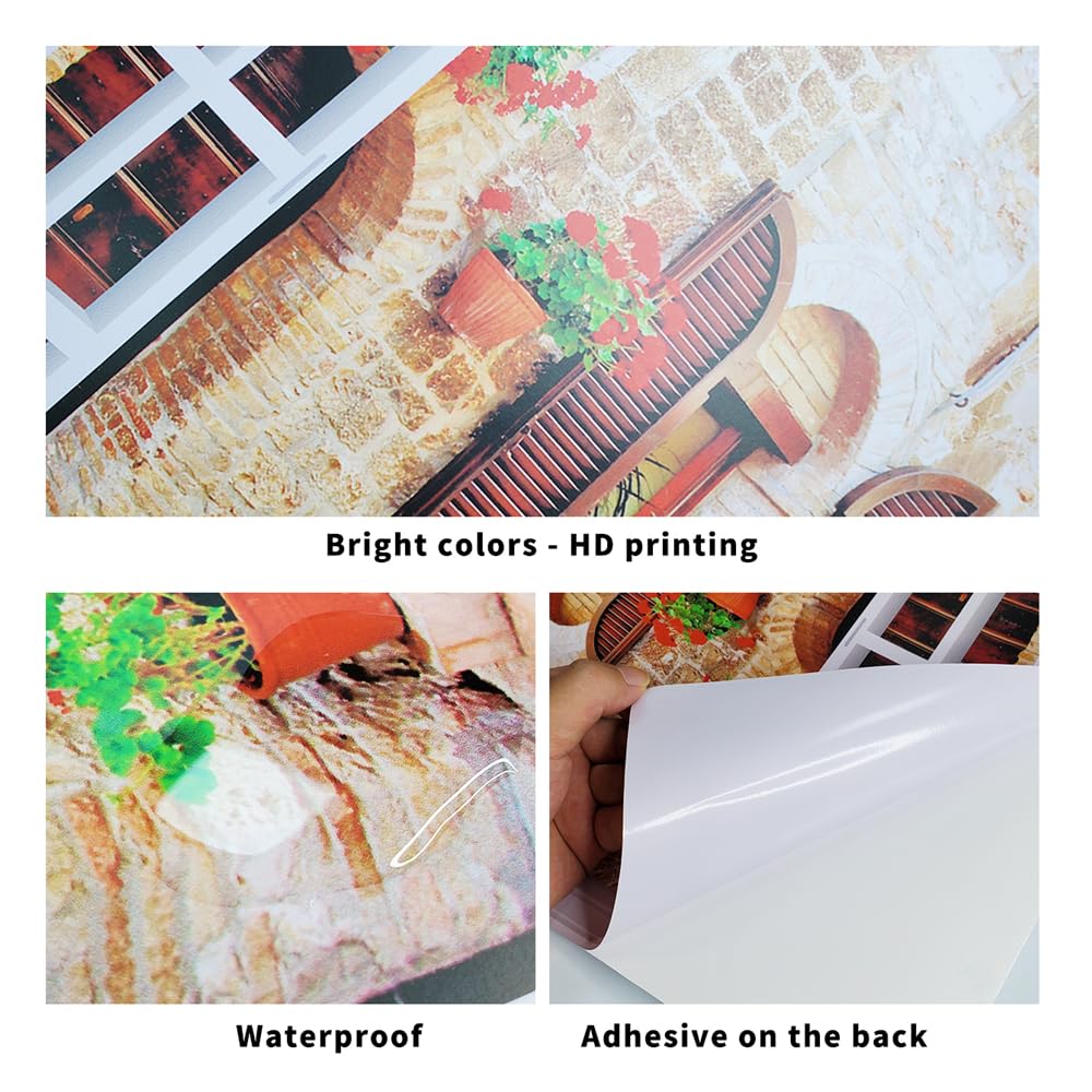 Removable 3D Window View Wall Decals, Nature Mountain Forest Lake Scenery Vinyl Sticker Peel & Stick Wall Decor Stickers for Living Room Bedroom Dorm Bathroom Wallpaper - Christmas Gifts - 32"x48"