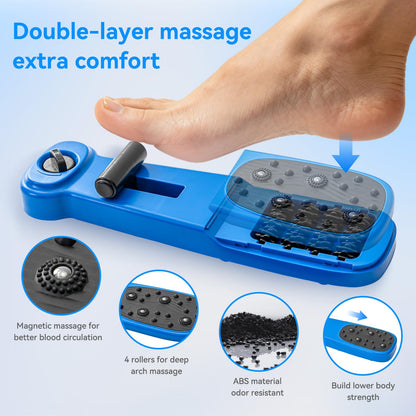Foot Arch Trainer & Flat Foot Corrector - Adjustable Resistance Exerciser with Magnetic Massage Roller for Plantar Fasciitis, Ballet & Rehab