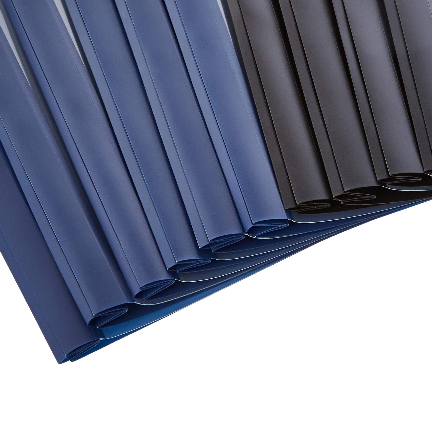 Amazon Basics Letter Size Clear Front Report Covers with Metal Prong Fasteners for Documents, 25-Pack, Assorted Black and Navy