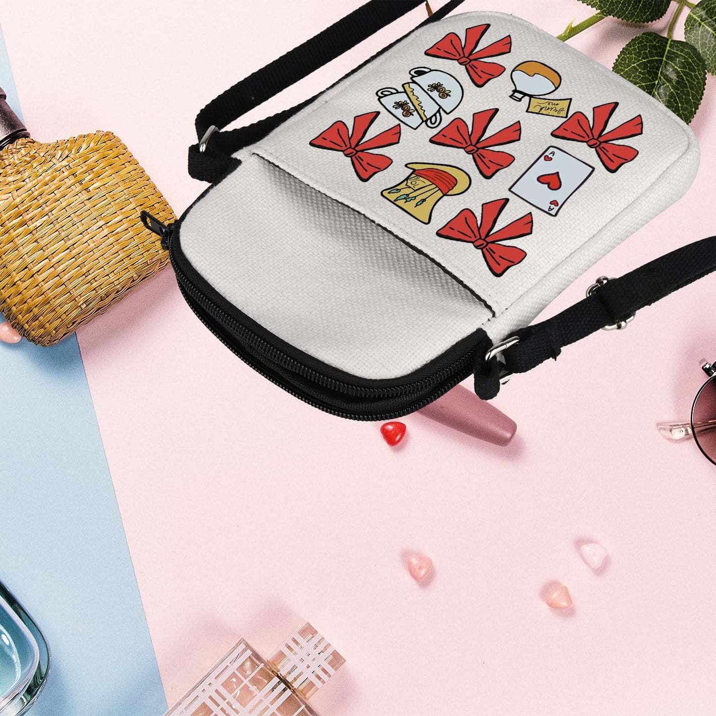 BNQL Alice Crossbody Bag Fairy Tale Fans Gift Mad Hater Hat Gifts Night Tea Party Gifts Mad Hatter Tea Party Shoulder Bag
