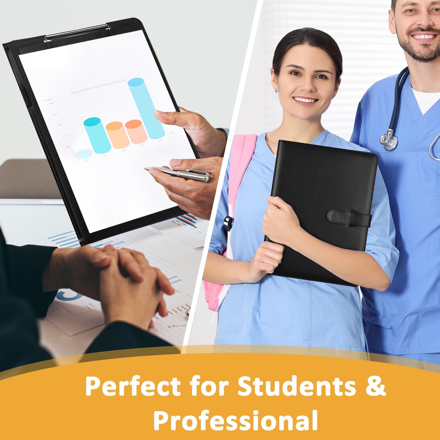 Padfolio Portfolio Clipboard Folder Pacific Mailer Resume Portfolio Folder Legal Document Organizer Legal Pad Holder for Interview School Business Office Conference