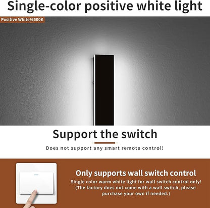 2 Pack 47.2inch Long Linear Outdoor Wall Light, 6000K Cold White Modern Wall Mounted Sconce, IP65 Waterproof, 42W, Black Exterior Lighting Fixture for Garage, Patio, Porch, Garden