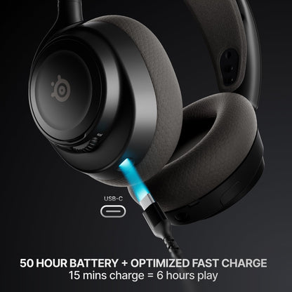 SteelSeries Arctis Nova 7 Wireless Gen 2 Gaming Headset - Real-Time App Control, 50+ HR Play, Neodymium Drivers, Mix 2.4GHz/Bluetooth, PC, PS5, PS4, Switch 1/2, Mobile - Black