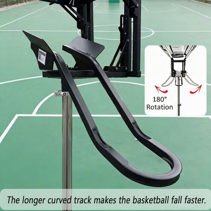 Basketball Rebounder 180° Rotating Universal Fit for All Rims, 86" Wide Net Return System, Portable Shooting High-Efficiency Training & Trainer for Solo Practice