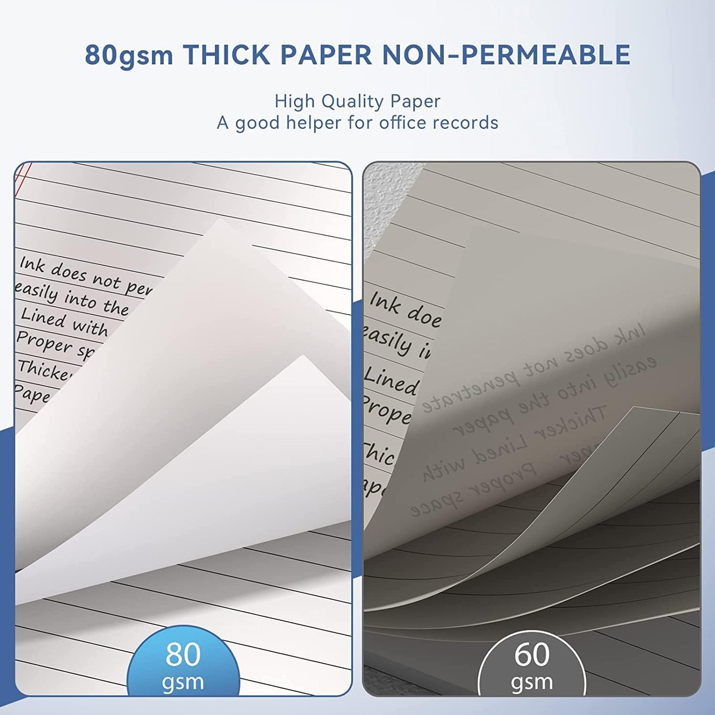 Nichela 5" x 8" Note Pads 12 Pack of Legal Pads 30 Sheets Notepad College Ruled Small Writing Pads Perforated Pages Paper Pads 80GSM Heavyweight Paper Note Pads for Home, Office, or School