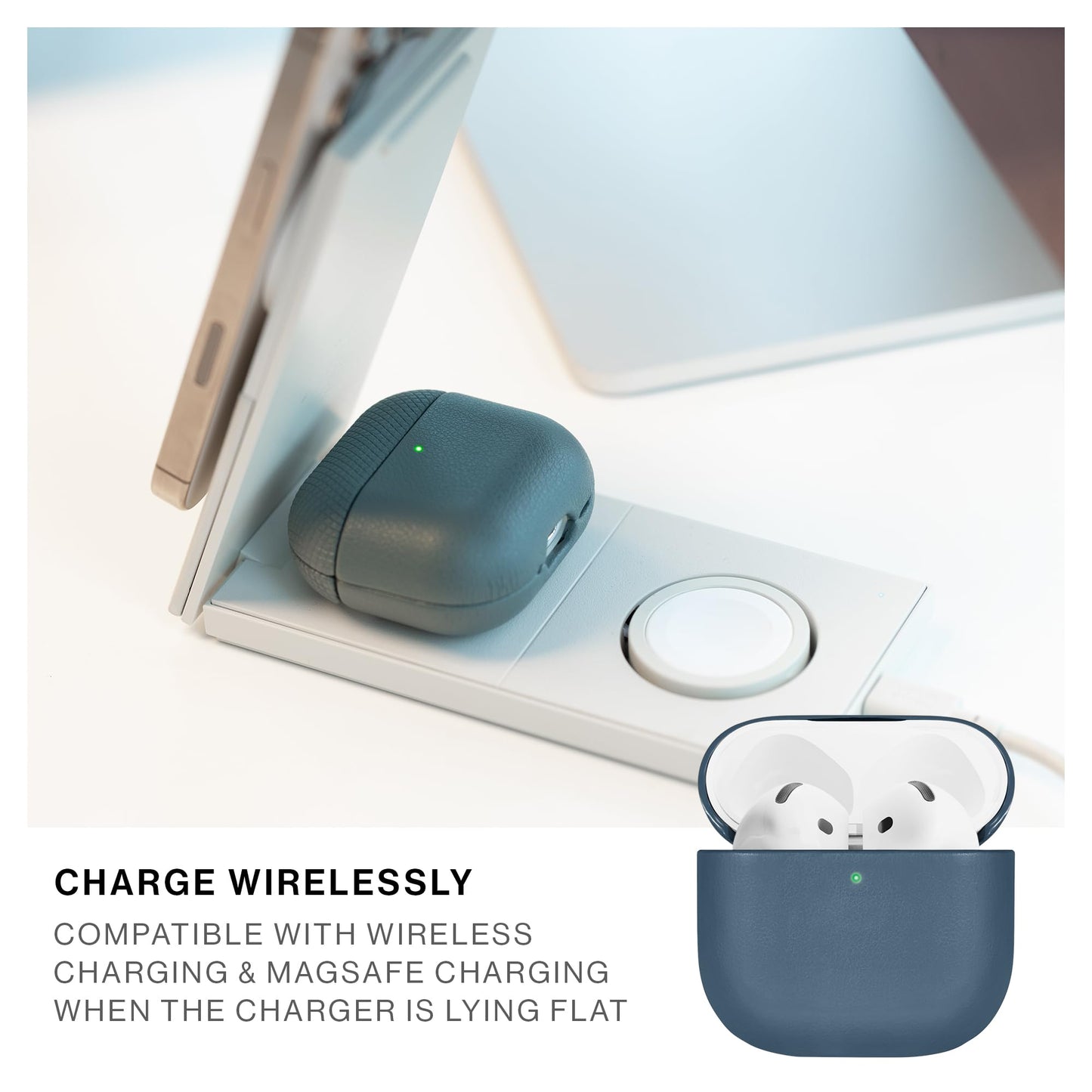 Native Union (Re) Classic Case for AirPods 4 – Premium Resistant & Recycled Materials – Durable Protection – Supports Wireless Chargers – Compatible with AirPods 4 (Navy)