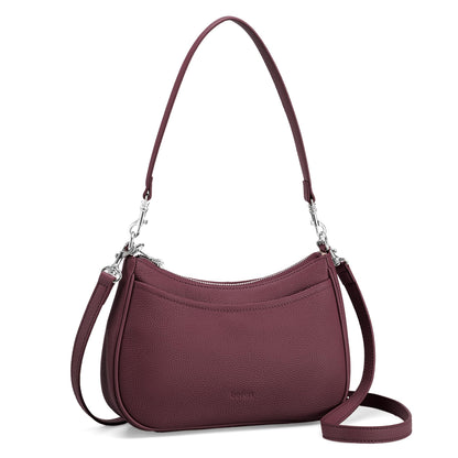 befen Genuine Leather Handbags for Women Travel Purses Anti Theft Crossbody Bag Burgundy Purses with RFID Blocking Soft Real Leather Hobo Bag Designer Trendy Womens Handbag Shoulder with 2 Straps
