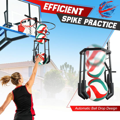 HVDI Automatic Volleyball Spike & Serving Trainer, Height Adjustable Volleyball Setter Training Equipment Hitting Trainer Holder, Indoor & Outdoor Volleyball Training Aid for Solo/Team Practice