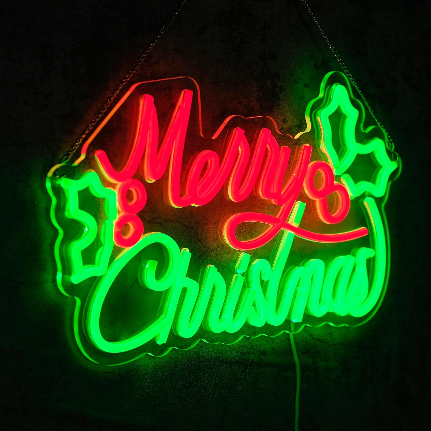 Virlusy Merry Christmas Neon Signs for Wall Decor Dimmable Merry Xmas Led Lights Signs Letters Neon Light for Christmas Party Living Room Pub Bar Bedroom Home Shop Decorations Birthday Gifts