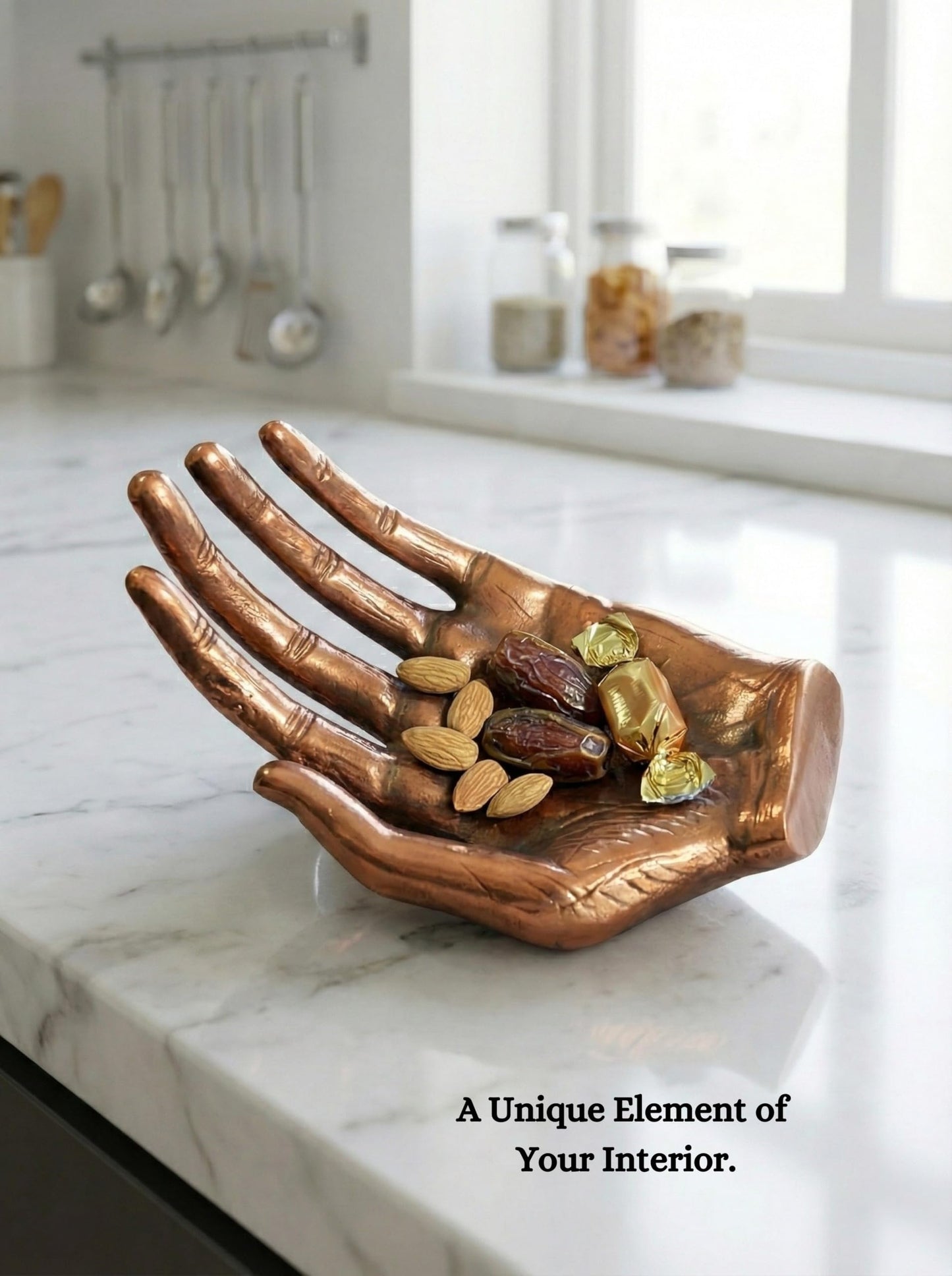 Copper Antique Caring Hand Shaped Decorative Hand Tray-Cute Catch All Trinket Tray-Candy Dish Offering Stand-Home Decor Hand Jewellery Holder Keys Holder-Mother’s Day Birthday Christmas Gift