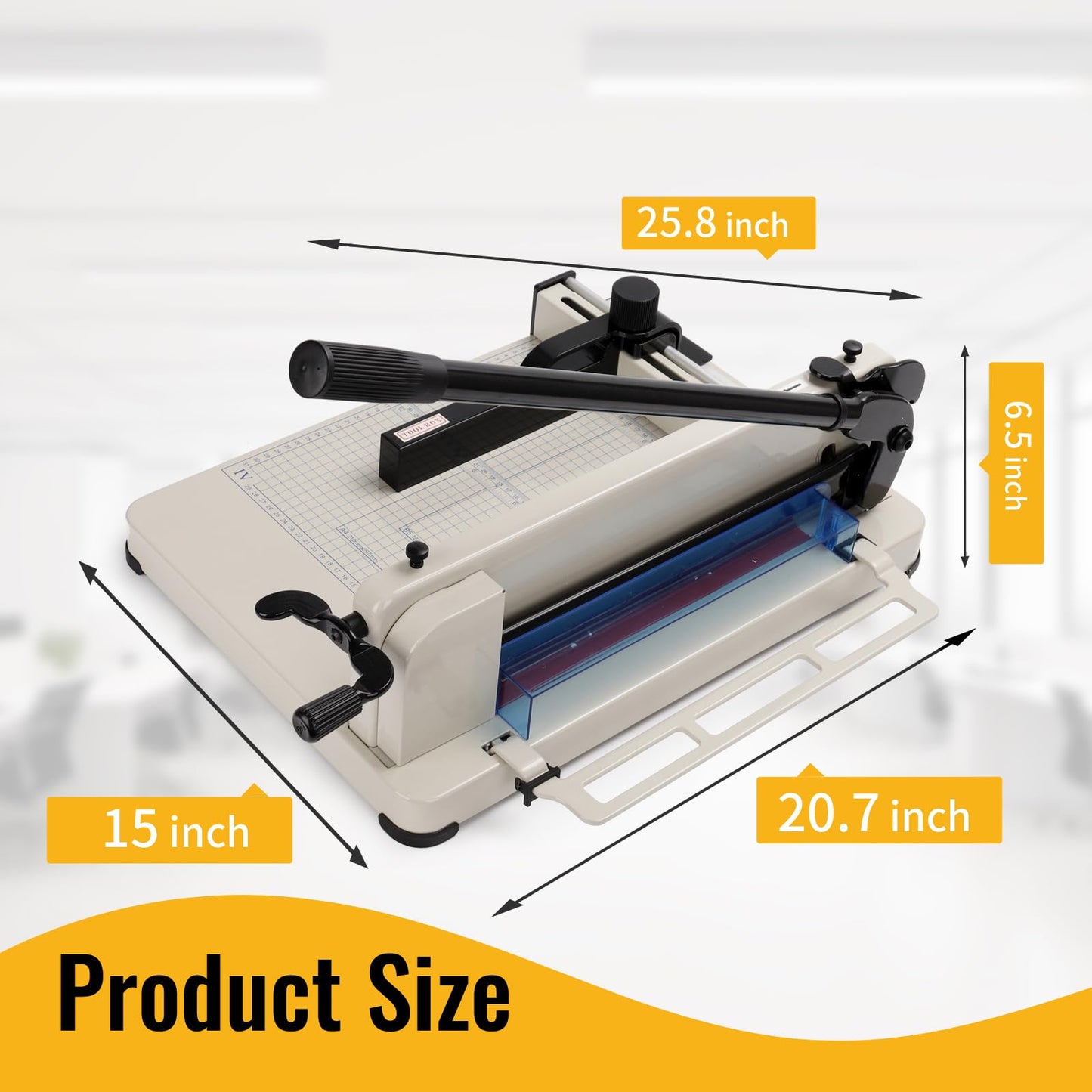 Guillotine Paper Cutter Heavy Duty 400 Sheet Capacity，Paper Cutter 12 Inch for A4 Paper with HSS Blade,Industrial Commercial Trimmer for Office,School,Print Shop,Safety Lock & Clear Grids