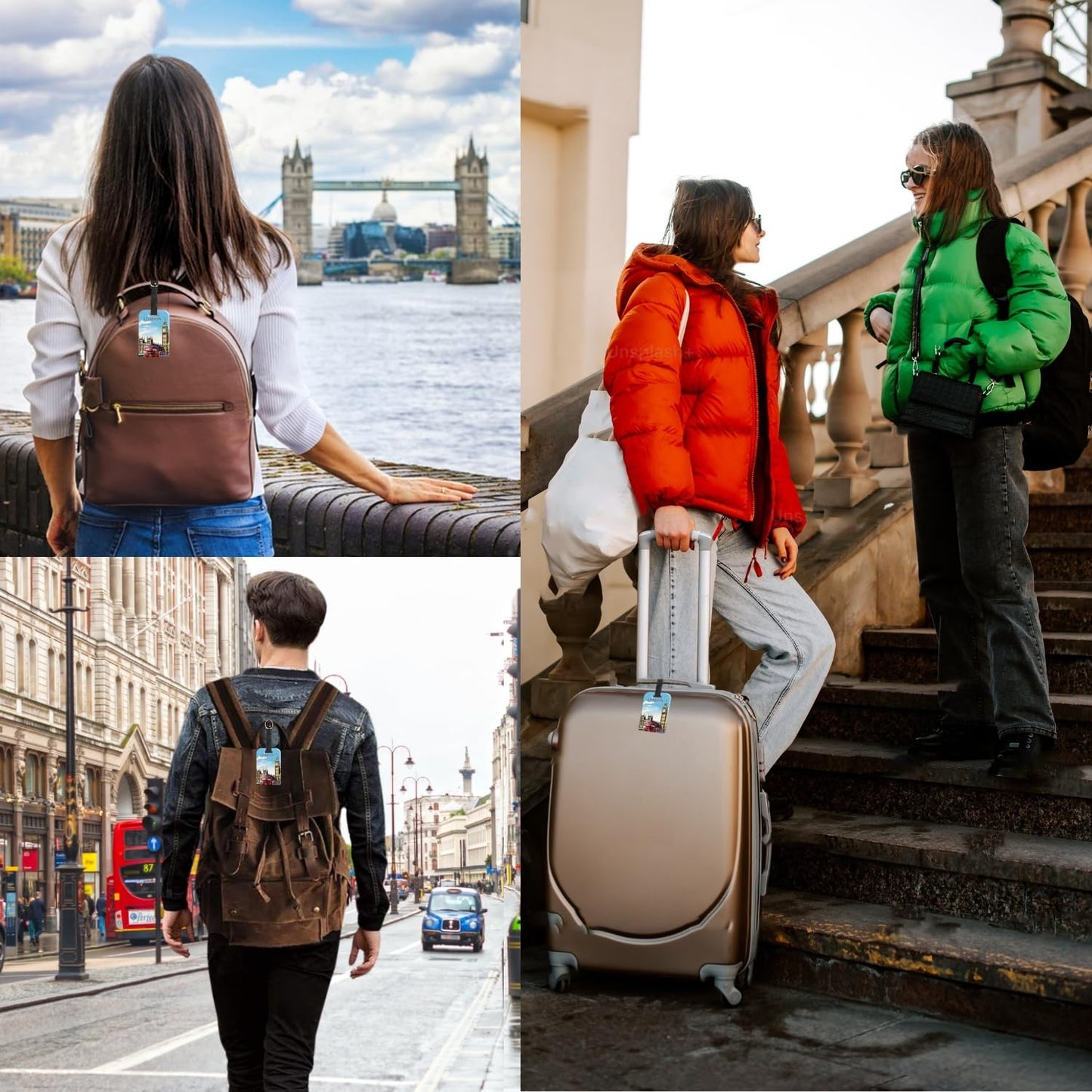 [Pack 2] tag8 London Smart Bag tag |Trendy Luggage tag ID Identification | Suitcase Tag | Fashionable Digital Name tag | Airline Compliant, SITA World Tracer Code Enabled | Travel Gift idea
