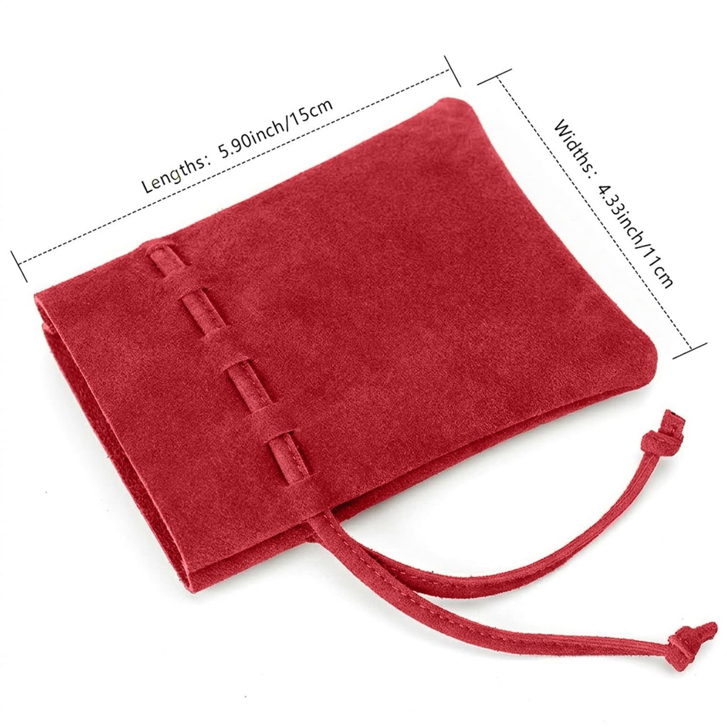 Medieval Drawstring Coin Pouch Bag,Leather Coin Pouch,Renaissance Drawstring Pouch Dice Bag,Small Coin Purse for Women/Men,Brown Swayze Suede Red