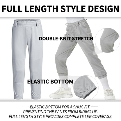 QBK Youth Toddler Baseball Pants Softball Pants Kids Tee Ball Pants for Boy Girl 2T-17Years（Grey 7T）
