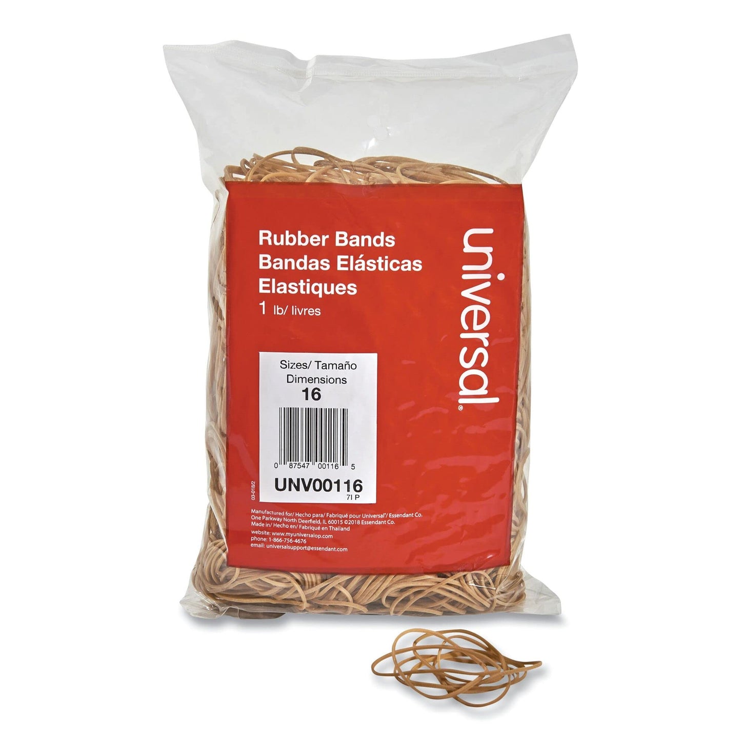 Universal Rubber Bands, Size 16, 1lb Pack