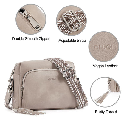 CLUCI Crossbody Bags for Women Trendy, Vegan Leather Shoulder Handbags，Purses for Women with Adjustable Wide Strap