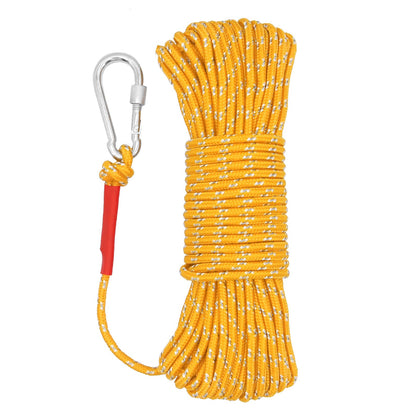 NewDoar 6mm Marine Floating Rope High-Strength Braided Reflective Anchor Mooring Rope with Hook 10M 20M 30M 50M Dock Lines for Boating,Camping,Anchoring, Fishing,Mooring,Tent Canopy-Yellow/10M