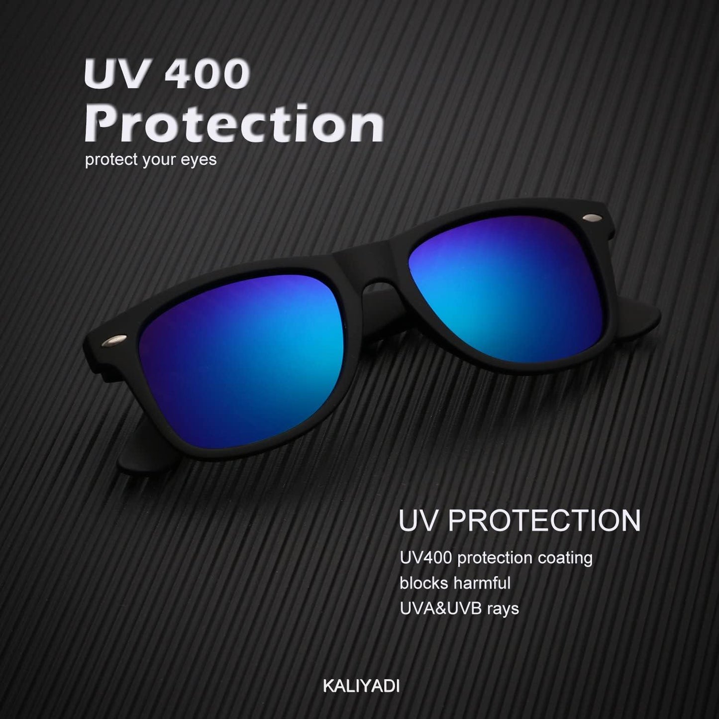 KALIYADI Polarized Sunglasses for Men and Women Matte Finish Sun glasses Color Mirror Lens UV Blocking (3 Pack)
