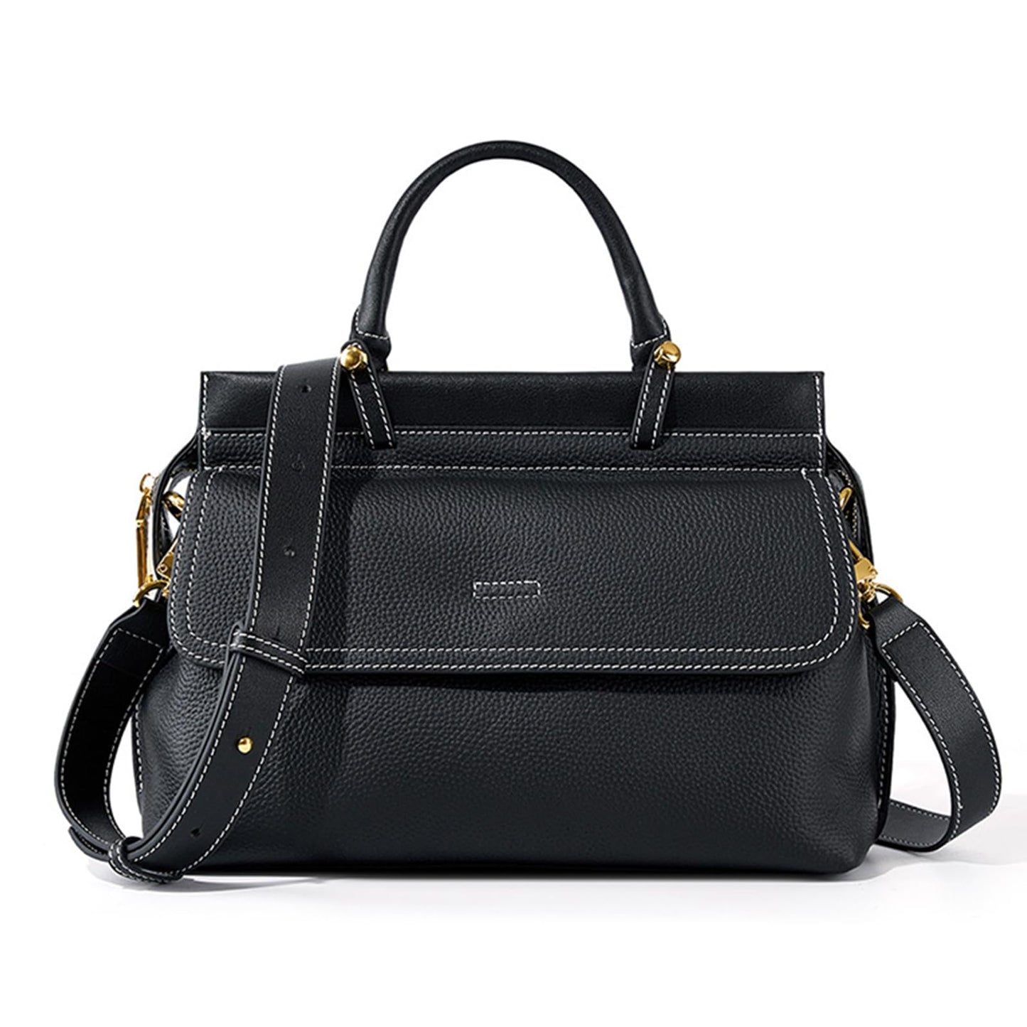 MoreFarther Genuine Leather Handbags for Women, Crossbody Handbags Large Capacity Shoulder Bags(Black)