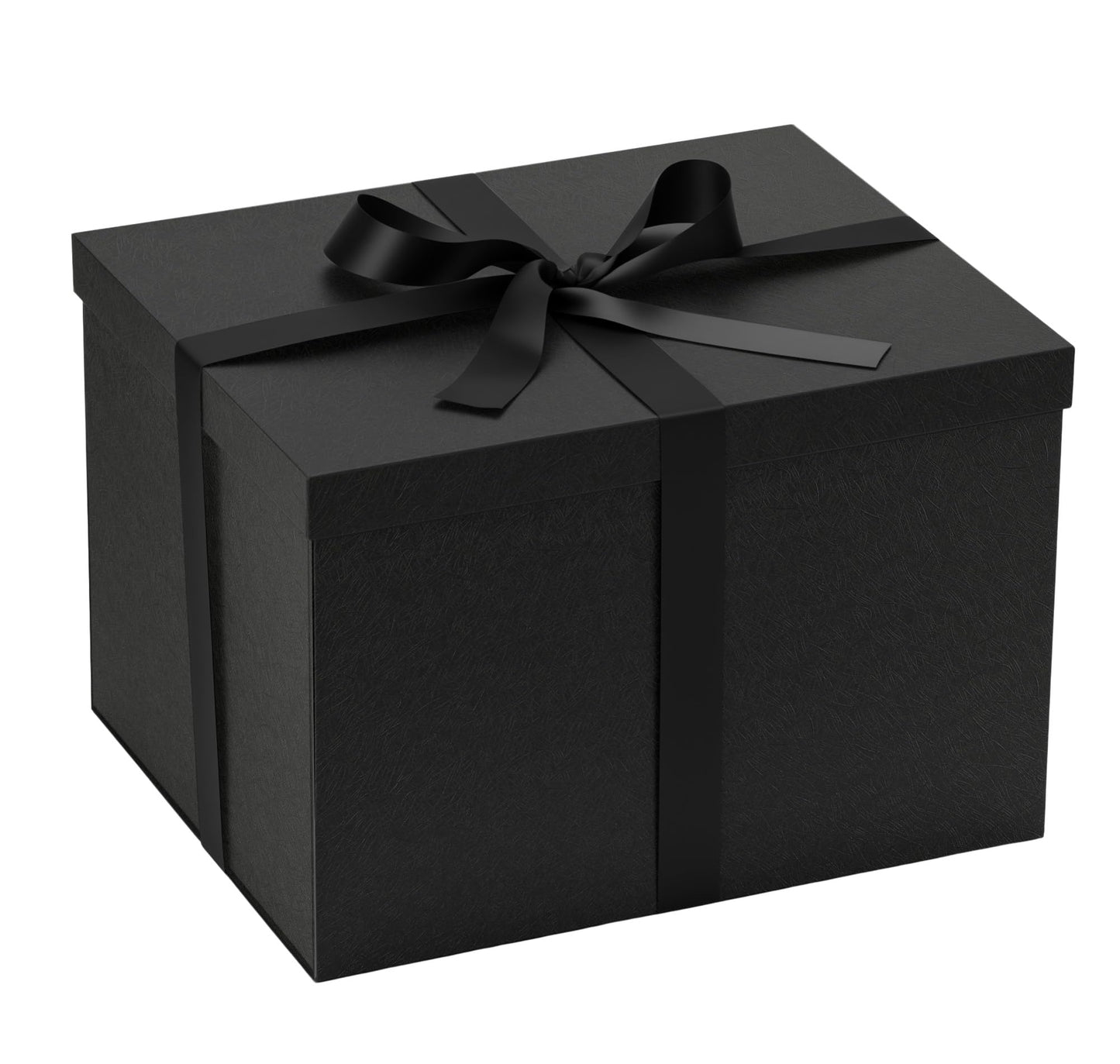 Rinrda Extra Large Gift Box,15x12x10 Inches Black Gift Boxes with Lids for Presents,10-inch Deep Box for Birthday Valentine's Day Graduation Anniversary.Contains Card Ribbon Shredded paper