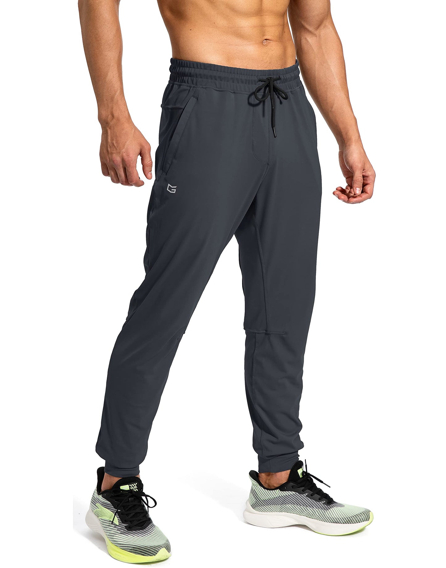 G Gradual Men's Sweatpants with Zipper Pockets Athletic Pants Traning Track Pants Joggers for Men Soccer, Running, Workout(Grey,XXL)