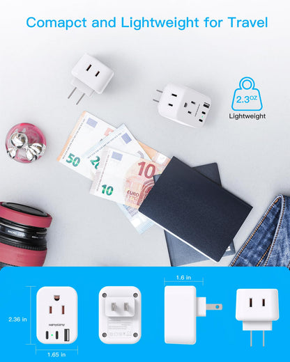 South Africa Travel Plug Adapter, HANYCONY Type M Power Adapter with 2 AC Outlets 3 USB Ports(2 USB C) for US to South Africa Botswana Namibia India Nepal Bhutan Sri Lanka