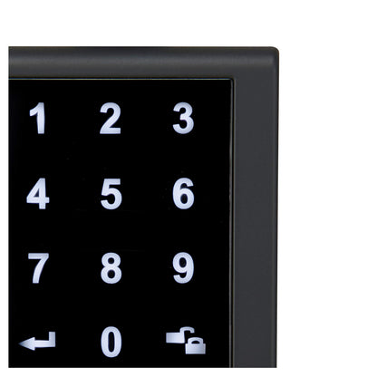 Amazon Basics Grade 3 Electronic Touchscreen Deadbolt Door Keypad Lock with Handleset, Satin Nickel Finish, 133mm H Uppper x 294.5mmL Lower