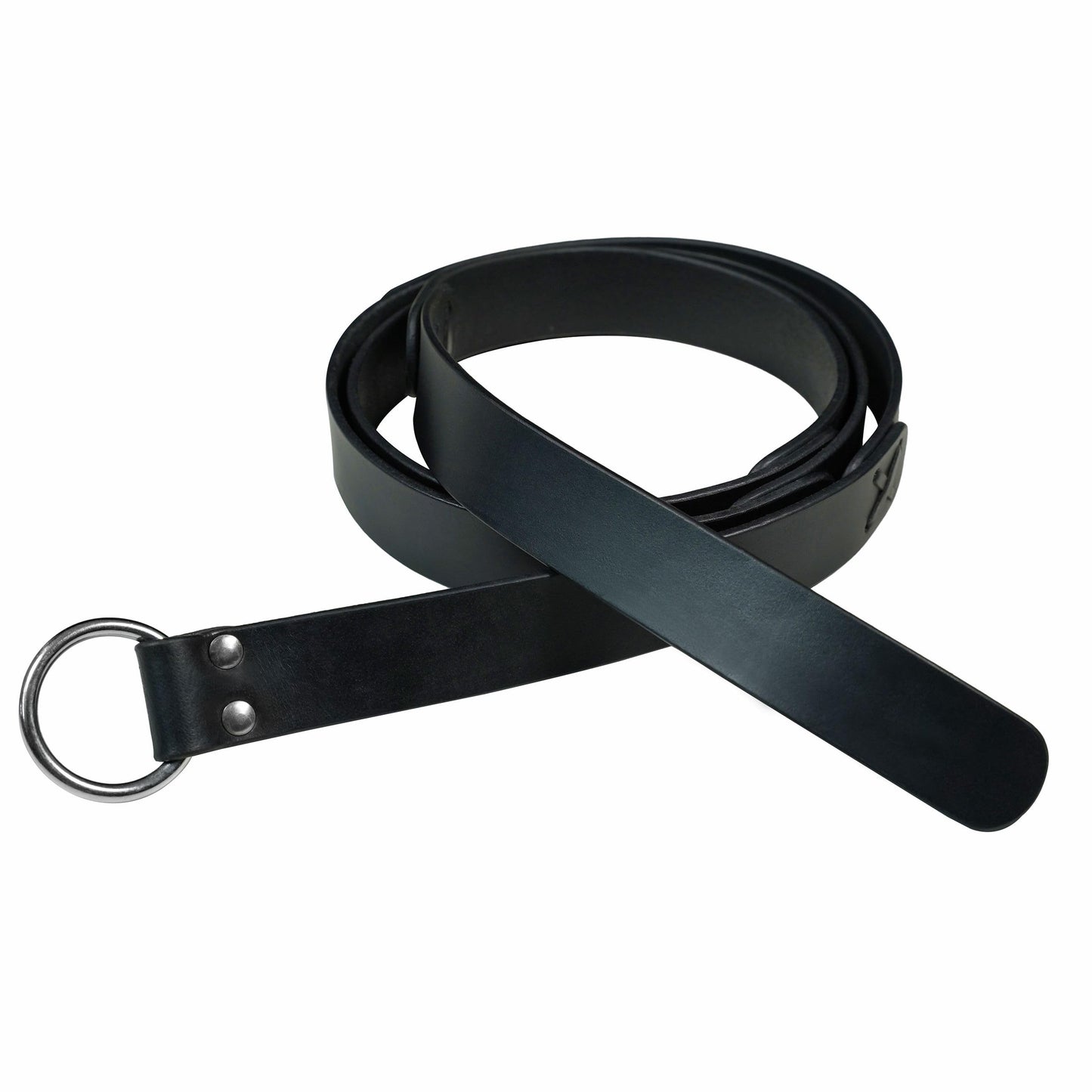 Mythrojan O-Ring Medieval Leather Viking Belt: LARP SCA Warrior Gothic Renaissance