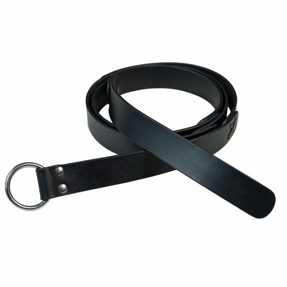 Mythrojan O-Ring Medieval Leather Viking Belt: LARP SCA Warrior Gothic Renaissance