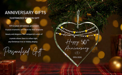 ZUNON 5th Anniversary Ornaments Gifts for Couple 2026 Wedding Gifts for Wife or Husband Decoration 3" Ornament (5th