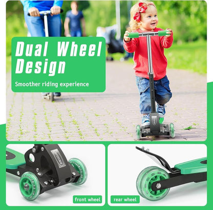 Kids Kick Scooter - 3-Wheel Design for Stability & Safety | Adjustable Height
