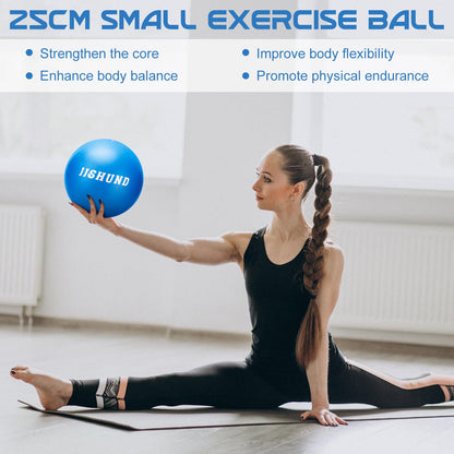 jjshund Pilates Ball, 9,8 Inch Small Exercise Mini Yoga Soft Workout Ball for Home Gym Yoga, Pilates, Core Training, Workout, Balance, Stability