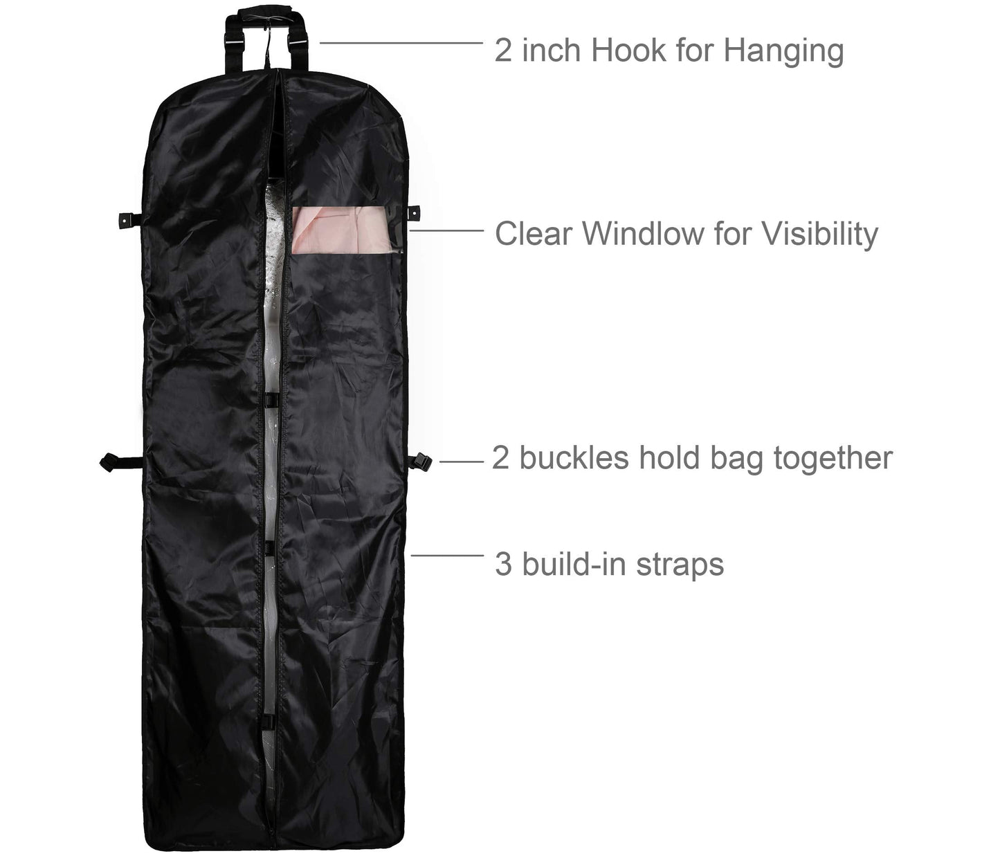 Magictodoor 72" Tri-Fold Wedding Garment Bag for Long Dress & Gown,Hanging Travel Carry on Storage bag for Men Women