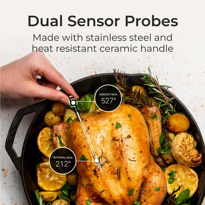 MEATER Plus: Smart Bluetooth Wireless Meat Thermometer Digital | BBQ, Grill, Oven, Smoker, Air Fryer, Kitchen | Perfect for Steak, Chicken, Turkey, and More | Delicous Recipes in App