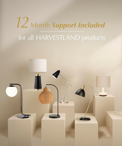 HarvestLand Steady Brushed Nickel Floor Reading lamp – Adjustable Standing Lamp with Solid Base, Reading Lamps Floor Standing, Grey Reading Floor Lamp for Living Room or Over Chair Use