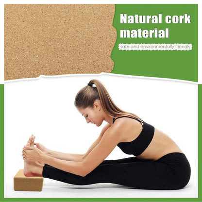 MBKHFLL Cork Yoga Blocks, Natural Cork, High Density with Non Slip Surface, Eco-Friendly Accessories for Women, Ideal for Yoga, Pilates, Stretching…