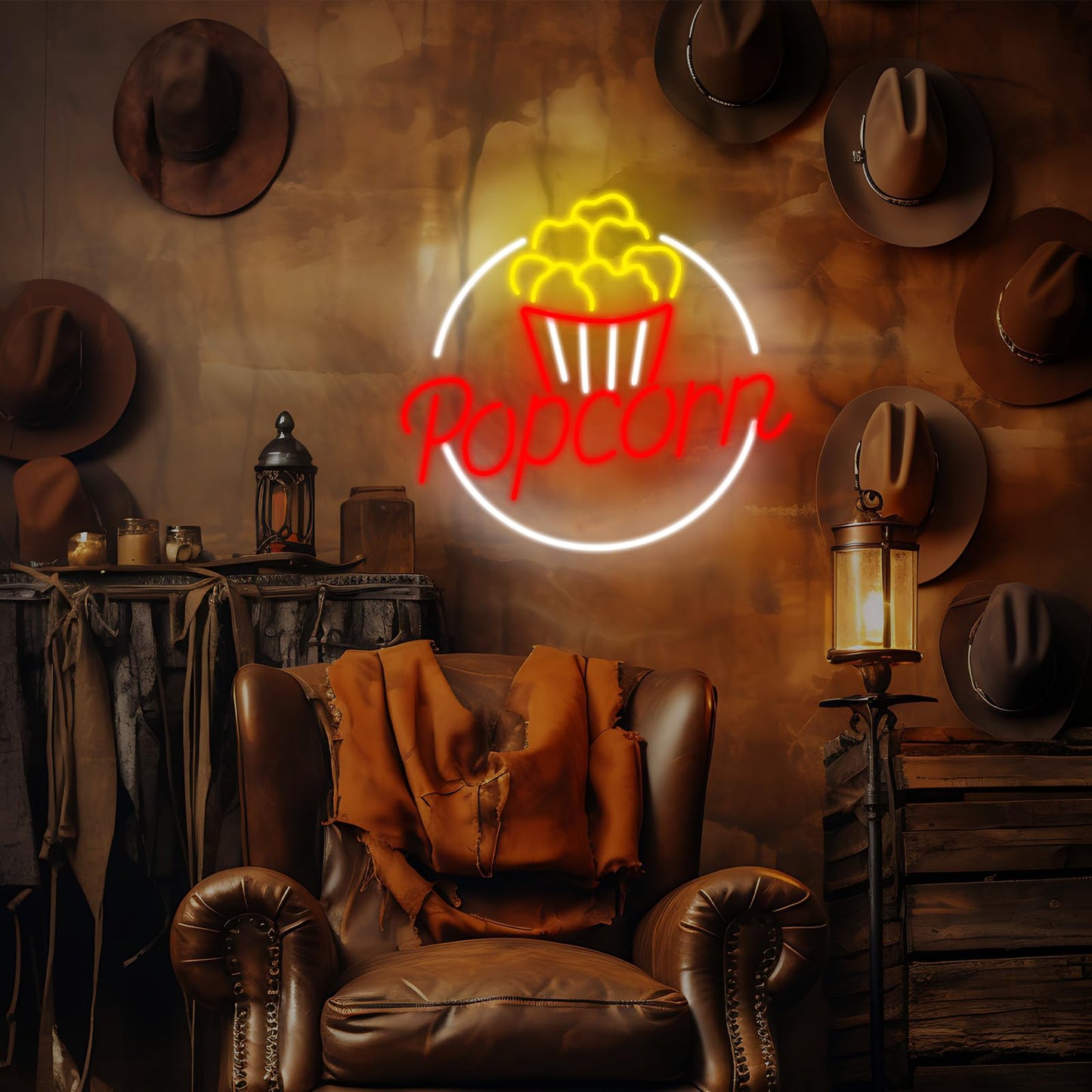 Popcorn Movie Theater Room Wall Decor, Cinema Film Neon Light for Popcorn Themed Party Kitchen Snack Decor Food Lover Wall art Themed kitchen, Gifts for Movie, Video Room