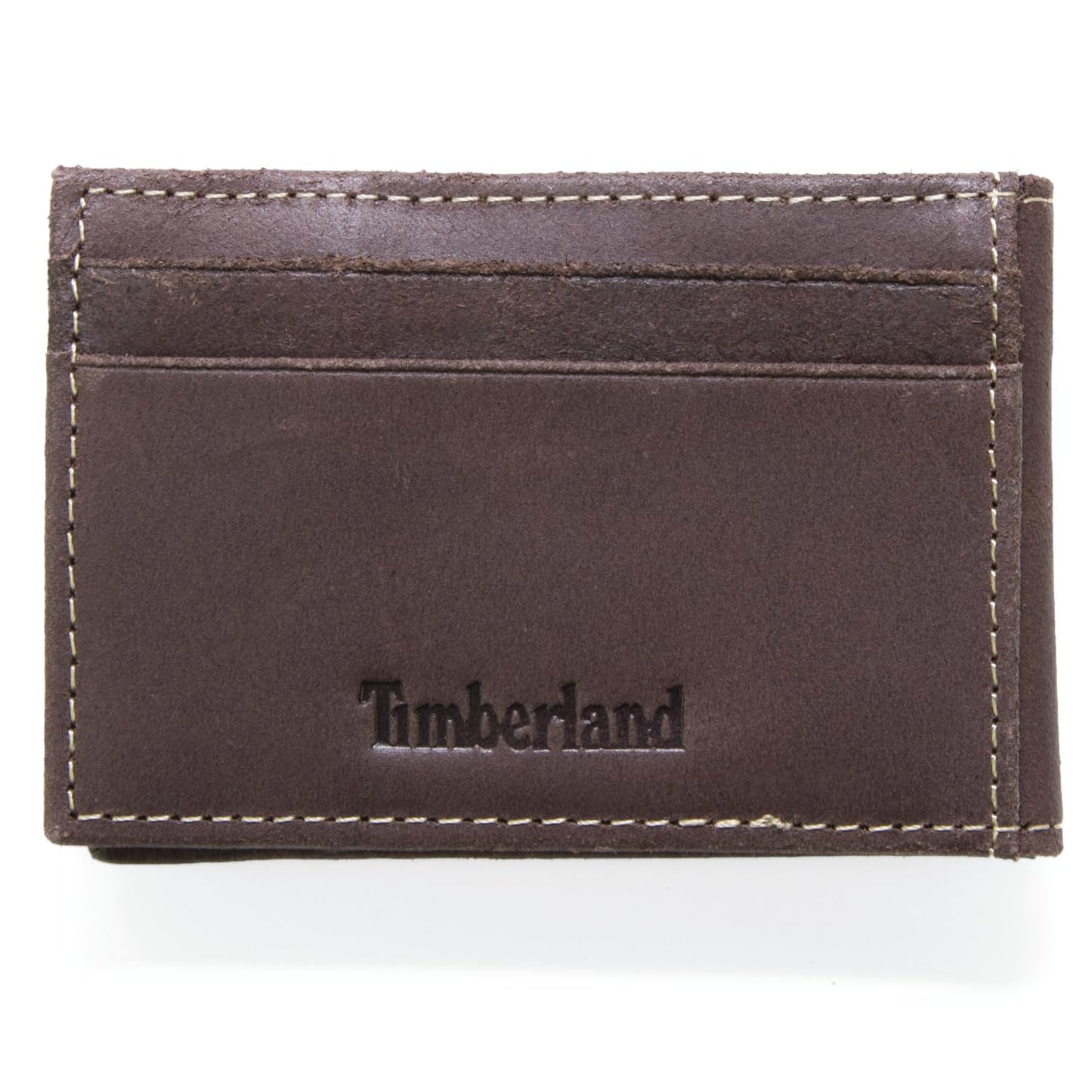 Timberland Men's Slim Leather Minimalist Front Pocket Credit Card Holder Wallet,Brown (Money Clip) 2, One Size
