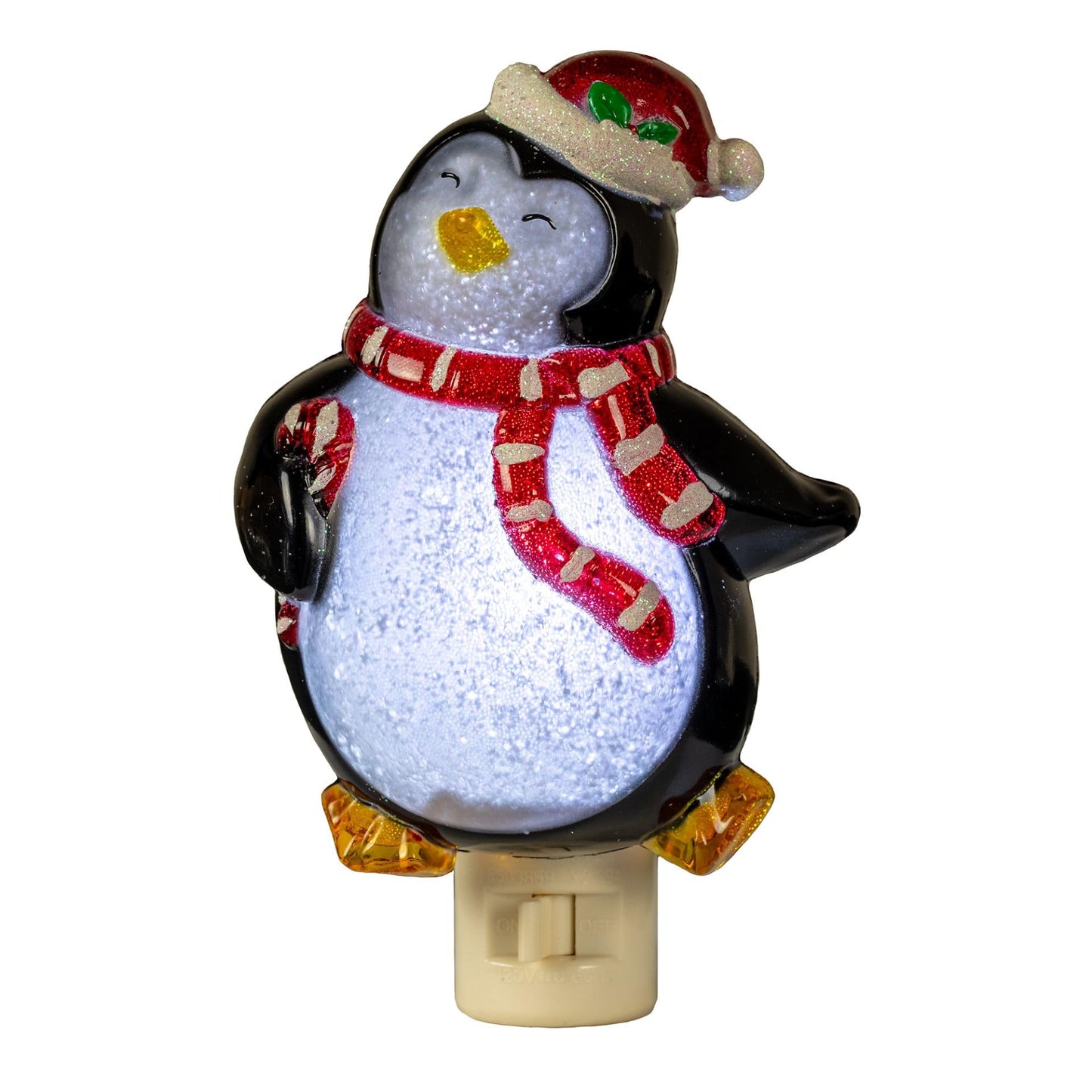 Novelty Lights LED Lamp Penguin with Scarf Christmas Decoration Night Light with Swivel Plug