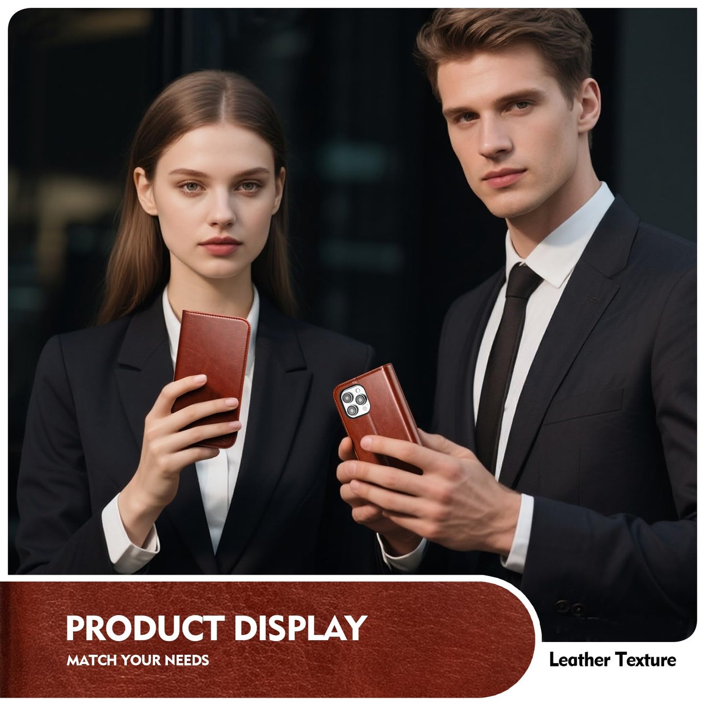 Scutumate Compatible with iPhone 14 Pro Max Case Wallet with Card Holder [4 Card Slots] Kickstand [RFID Blocking] PU Leather Phone Case Flip Protective Cover Shockproof,for Apple 14 ProMax,Brown