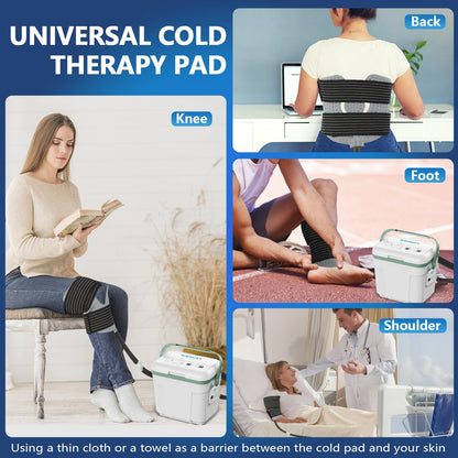 ICENURT Cold Therapy Machine w/Programmable Timer, Ice Machine for Knee After Surgery, Knee Replacement Recovery, Cryotherapy System Pain Relief, Universal Pad for Shoulder, Hip and Ankle