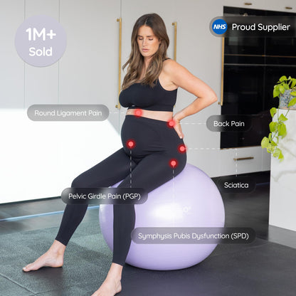 BABYGO Birthing Ball - Pregnancy Yoga Labor & Exercise Ball & Book Set Trimester Targeting, Maternity Physio, Birth & Recovery Plan Included Anti Burst Eco Friendly